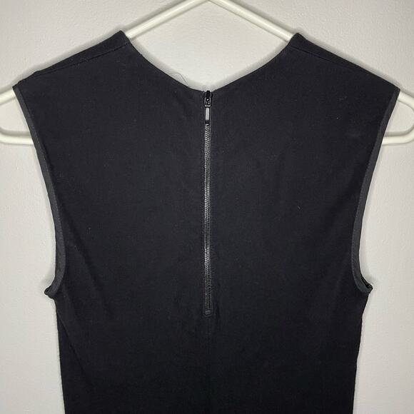 Vince Black Midi Sleeveless Bodycon Dress Size 6 - Picture 4 of 5